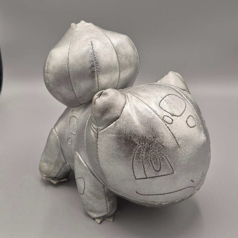 Pokemon Bulbasaur 25th Anniversary Silver Metallic Plush Jazwares PKW0237 8 Inch